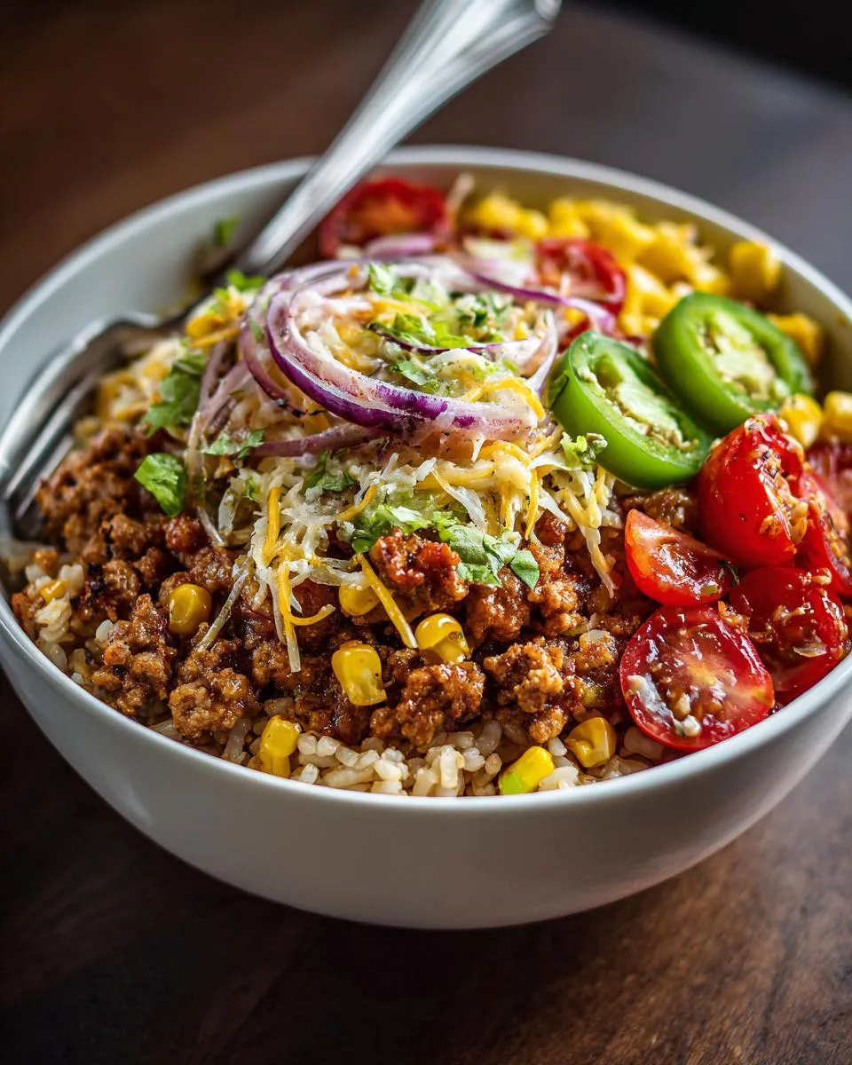 Turkey Burger Rice Bowls - detail 2