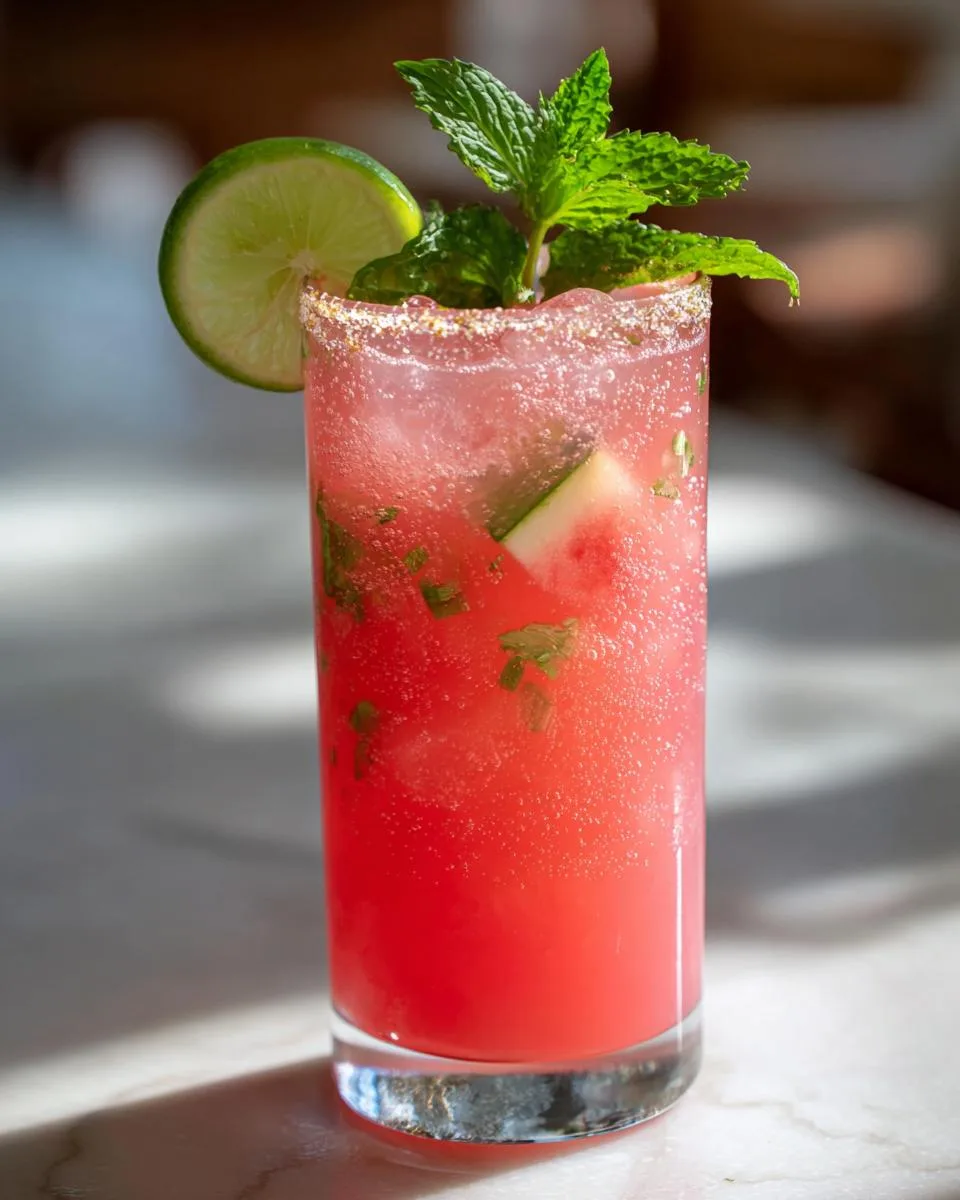 Watermelon Lime Summer Mocktail - detail 2