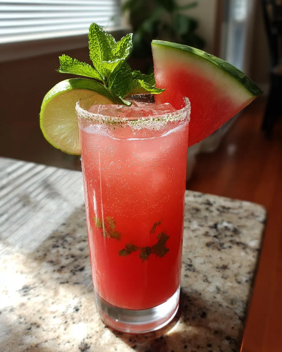 Watermelon Lime Summer Mocktail - detail 3