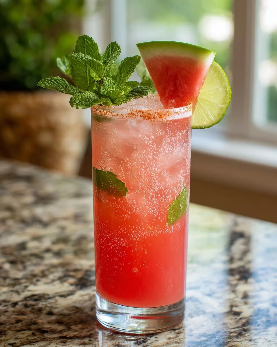 Watermelon Lime Summer Mocktail - detail 4
