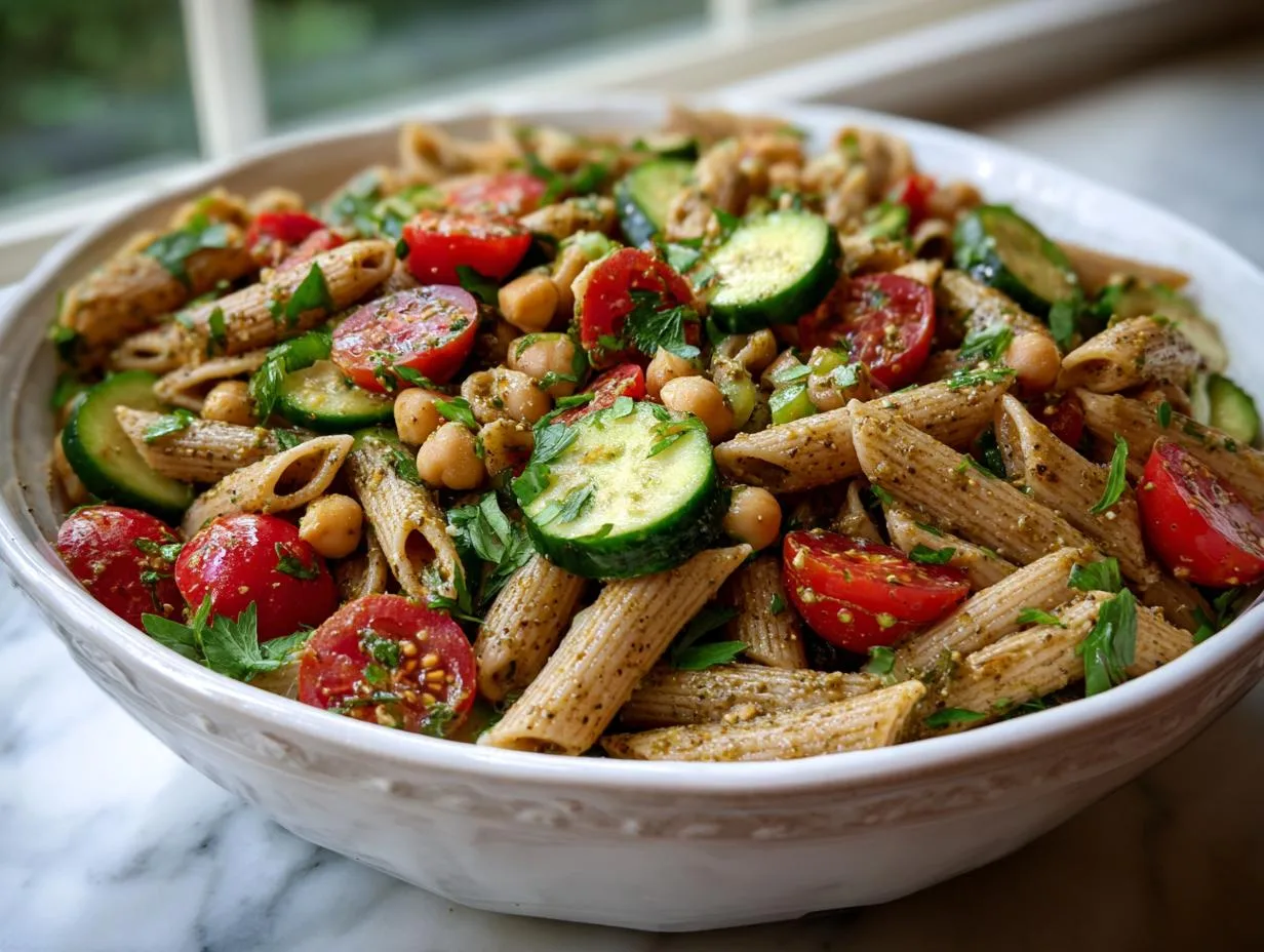 25-Minute Zaatar Chickpea Pasta Salad Recipe You’ll Crave