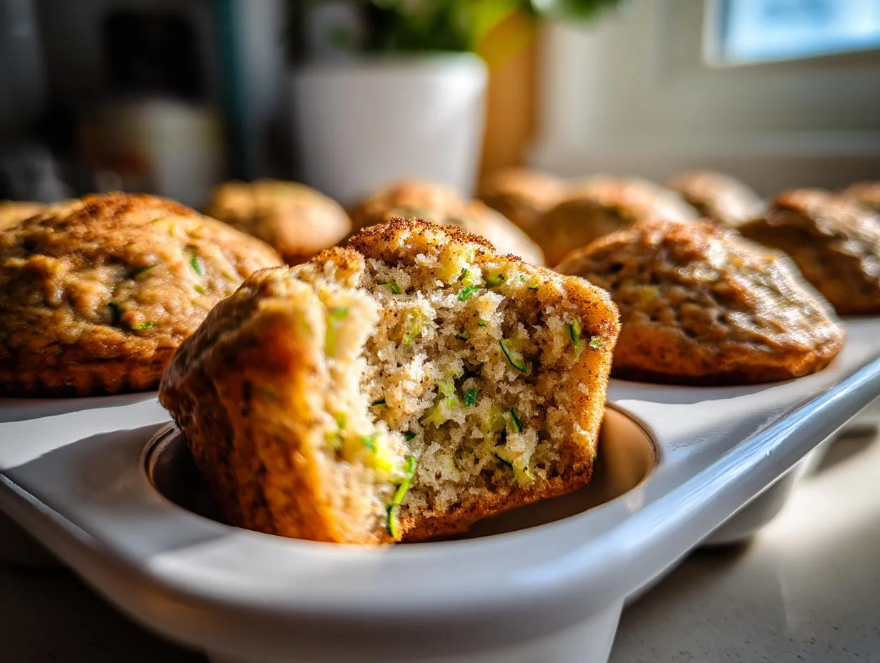 Moist Zucchini Oat Breakfast Muffins – Just 115 Calories Each!