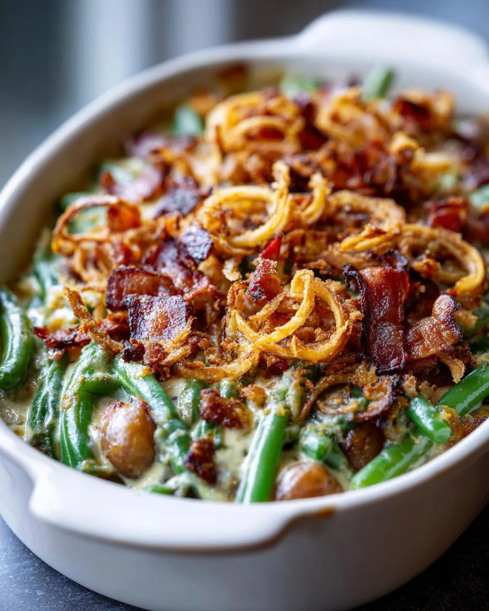 Bacon Water Chestnut Green Bean Casserole - detail 2