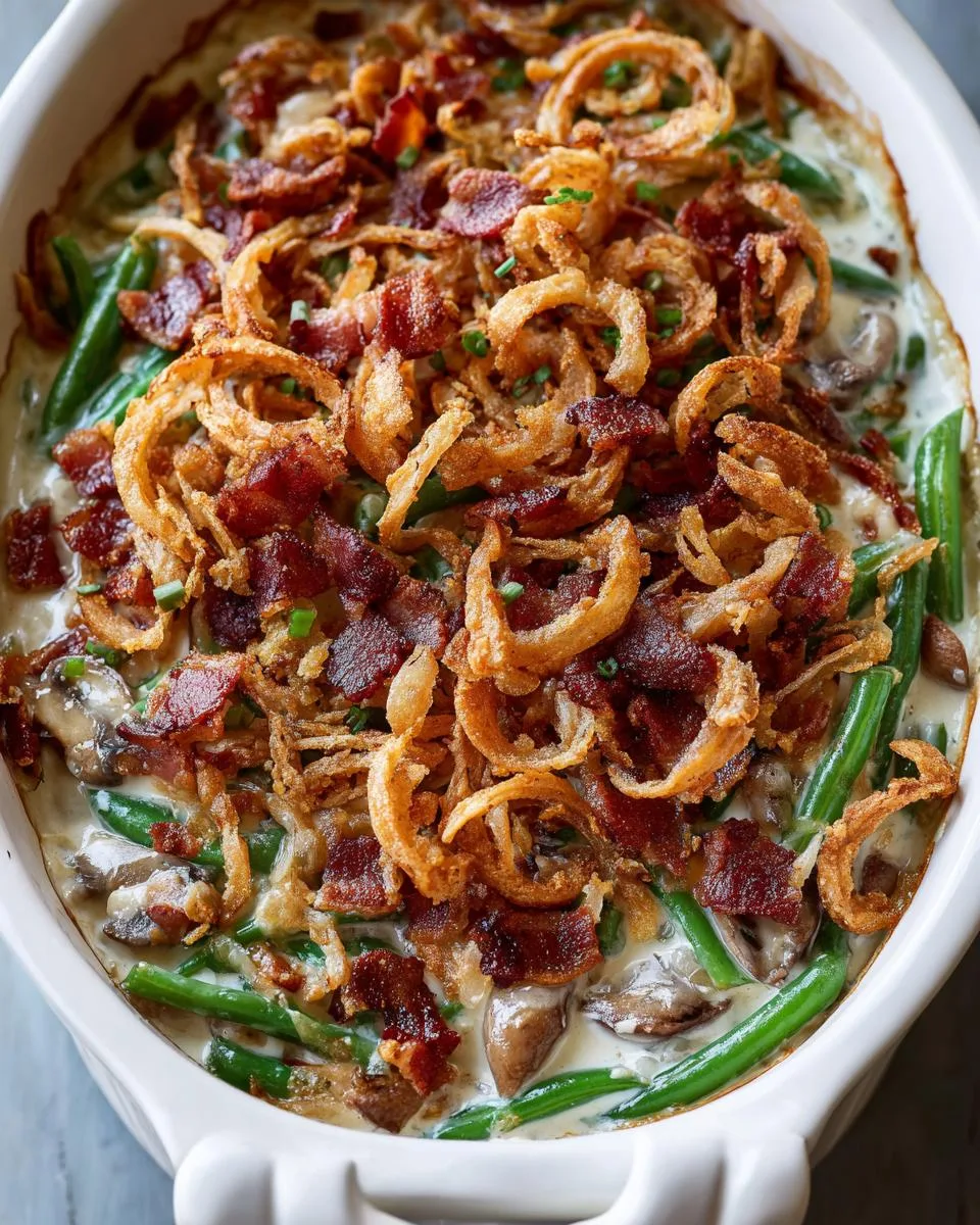 Bacon Water Chestnut Green Bean Casserole - detail 3