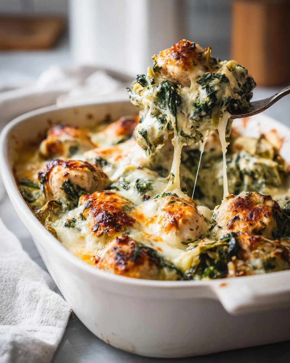 Chicken Spinach Artichoke Casserole - detail 4