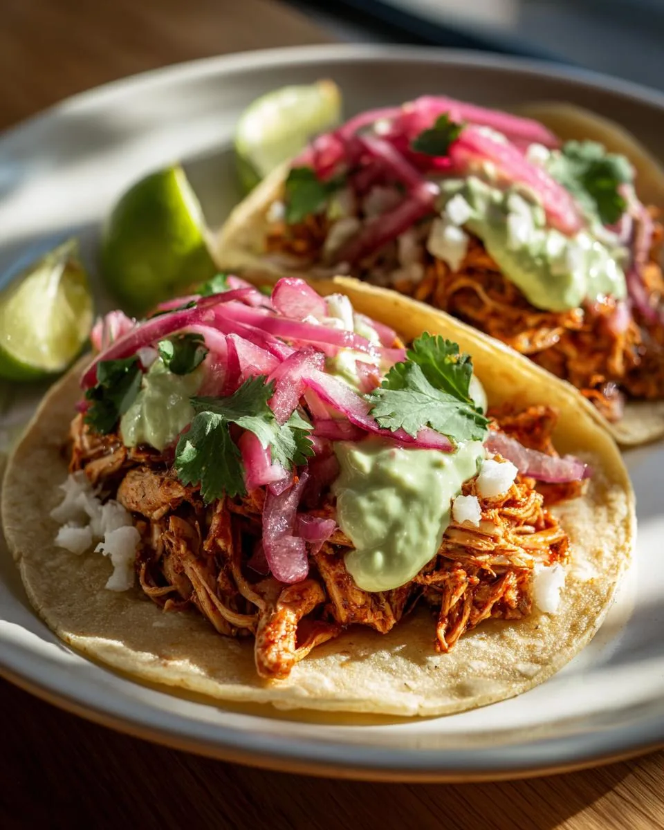 Chipotle Chicken Tacos with Avocado Crema - detail 1
