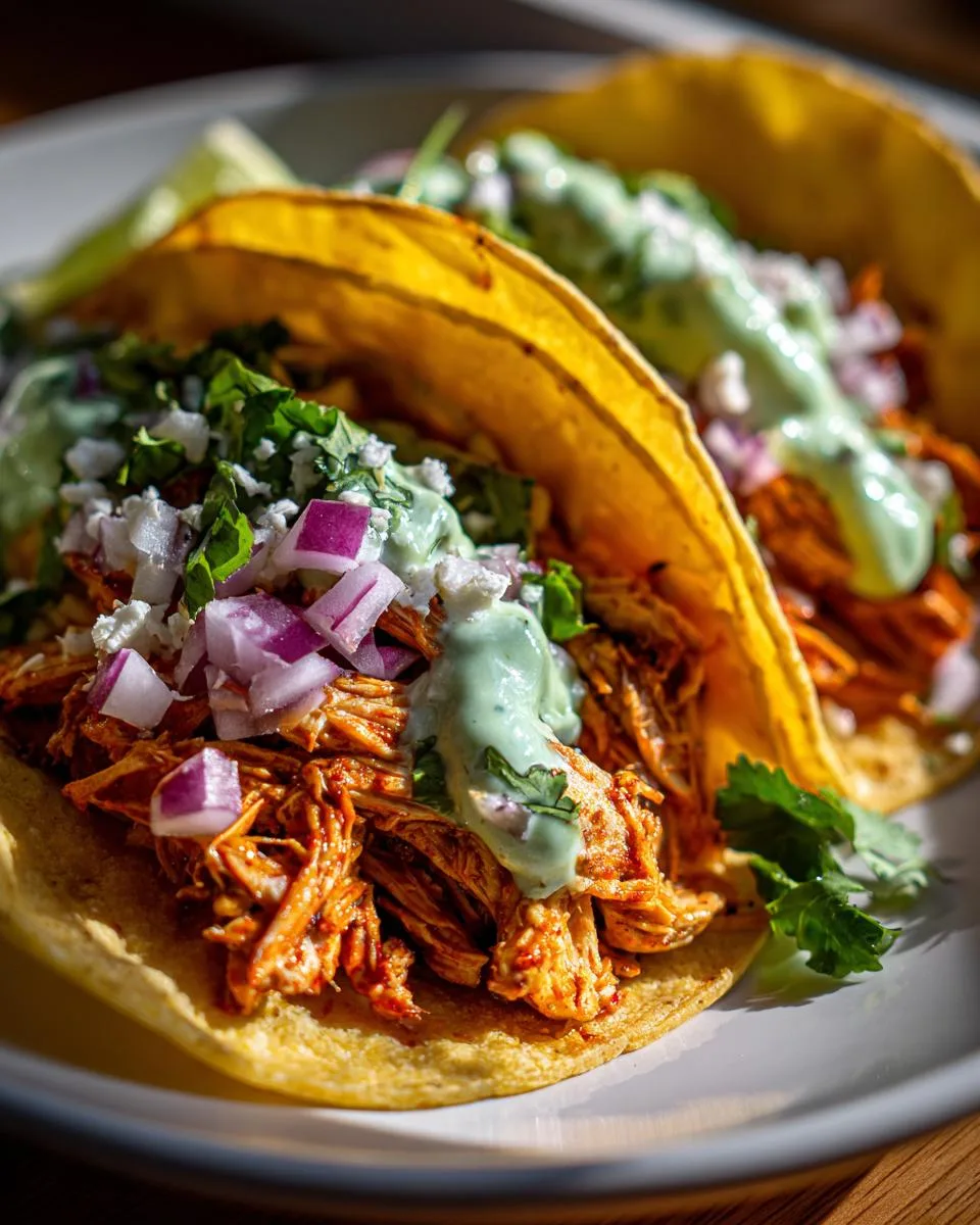 Chipotle Chicken Tacos with Avocado Crema - detail 2