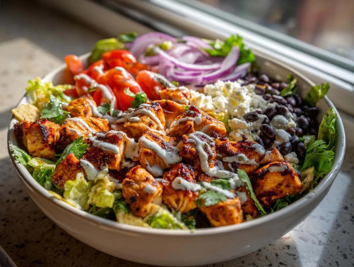 25g Protein Amazing Cottage Cheese BBQ Chicken Salad You’ll Crave