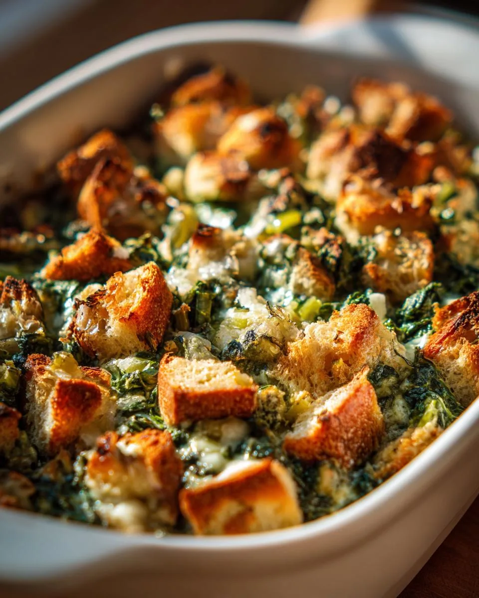 Crunchy Celery Spinach Casserole - detail 4