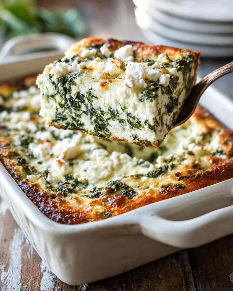 Greek Spinach Feta Casserole - detail 3