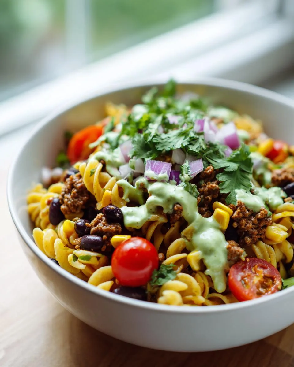 Healthy Taco Pasta Salad Bowl - detail 1