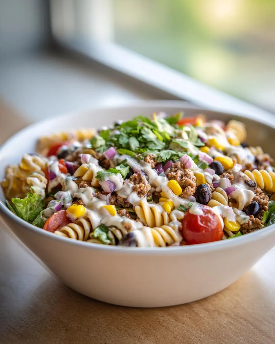 Healthy Taco Pasta Salad Bowl - detail 3