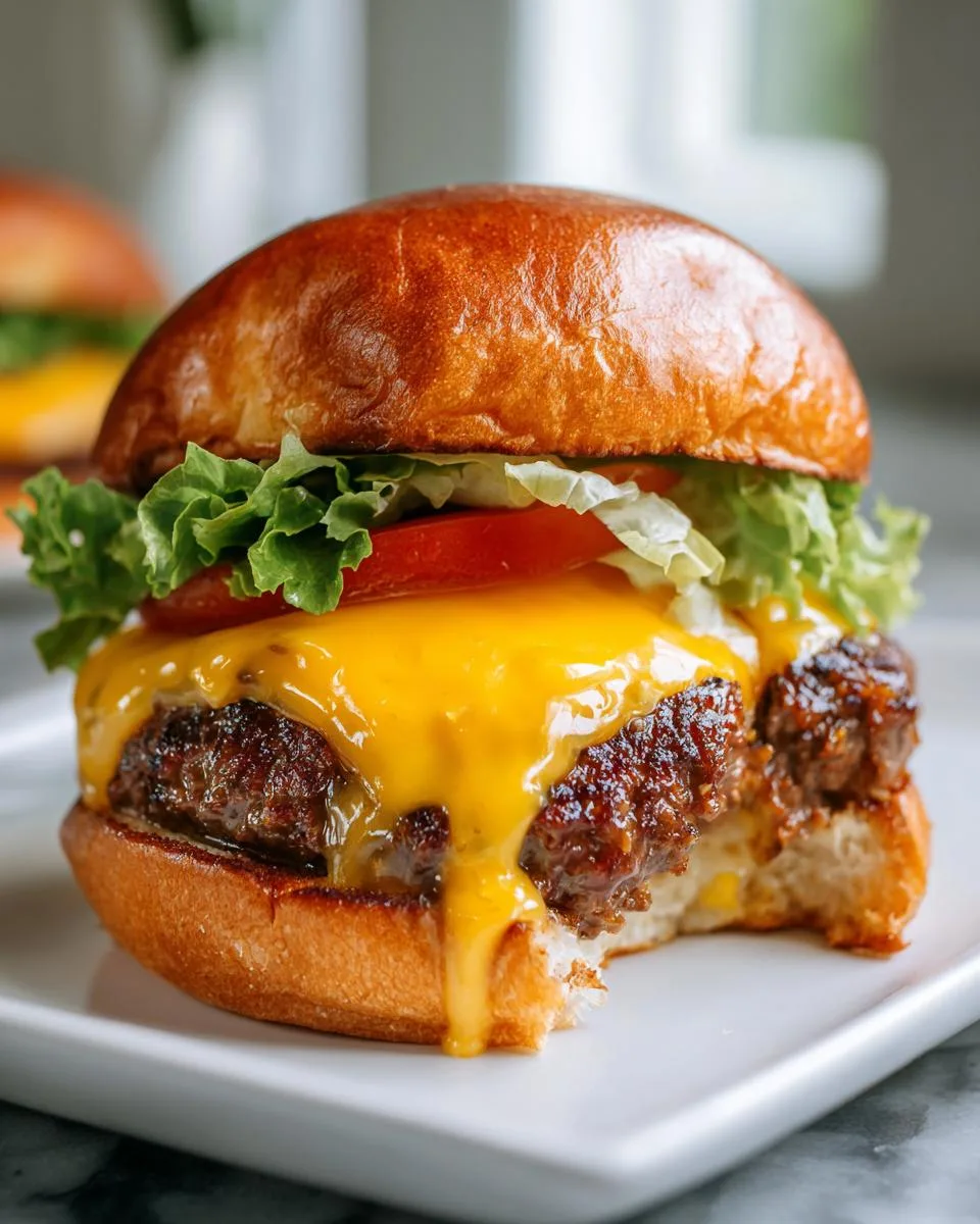 Juicy Lucy Cheddar Burgers - detail 1