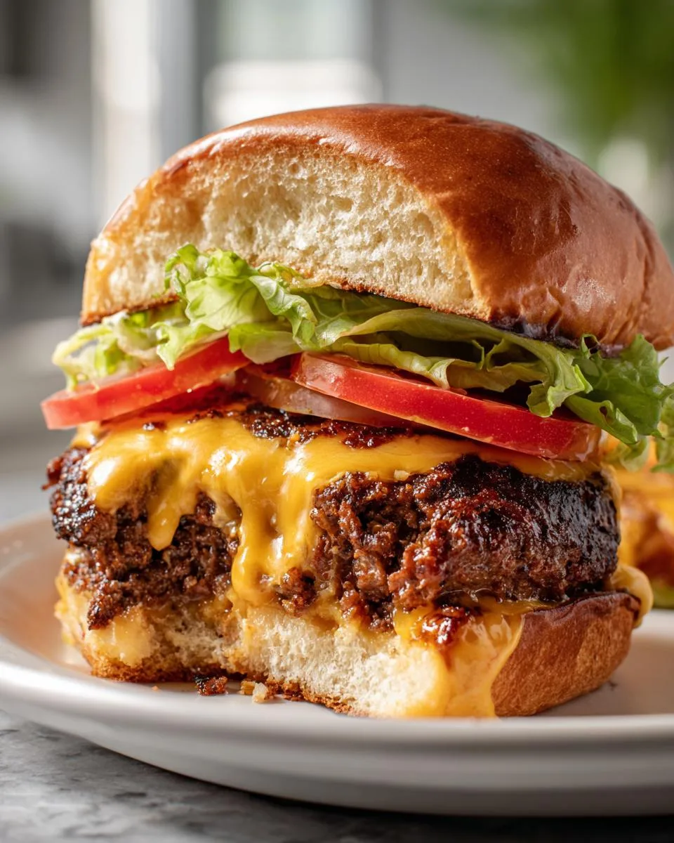 Juicy Lucy Cheddar Burgers - detail 3