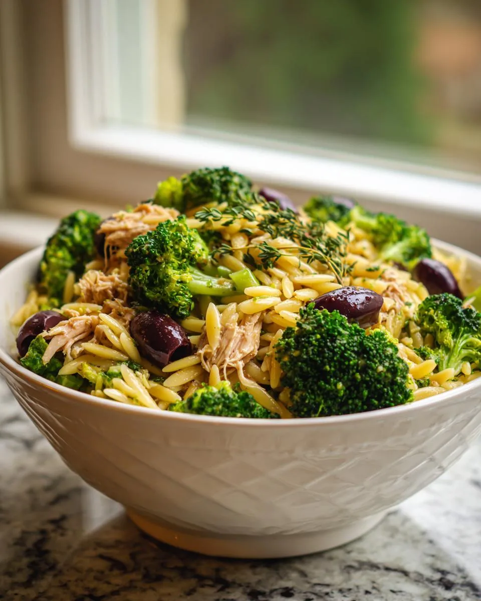 Lemon Tuna Orzo Pasta Salad - detail 3