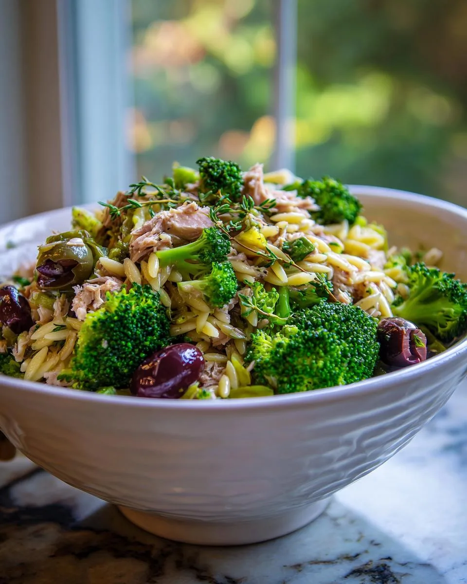 Lemon Tuna Orzo Pasta Salad - detail 4