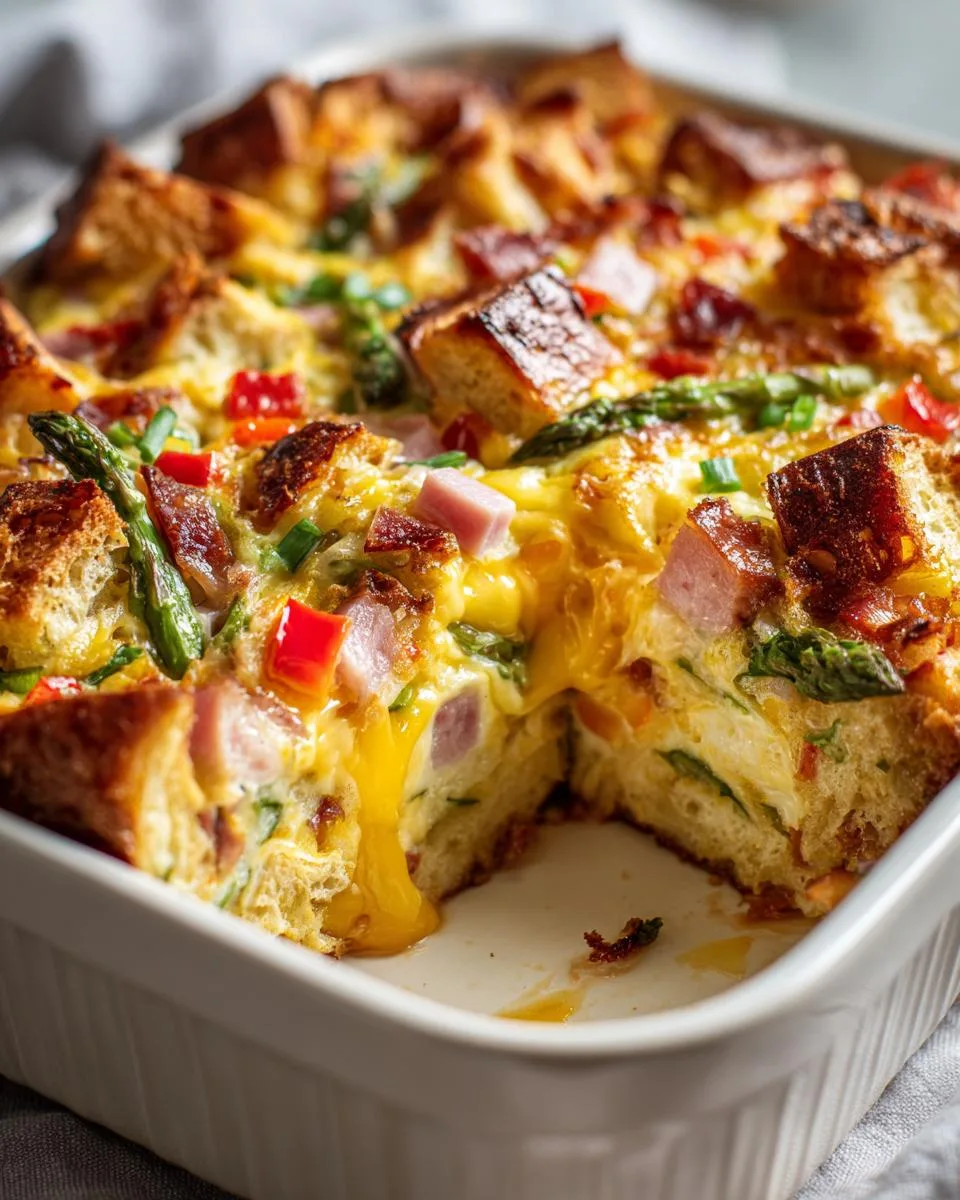 Overnight Cheesy Asparagus Strata - detail 3
