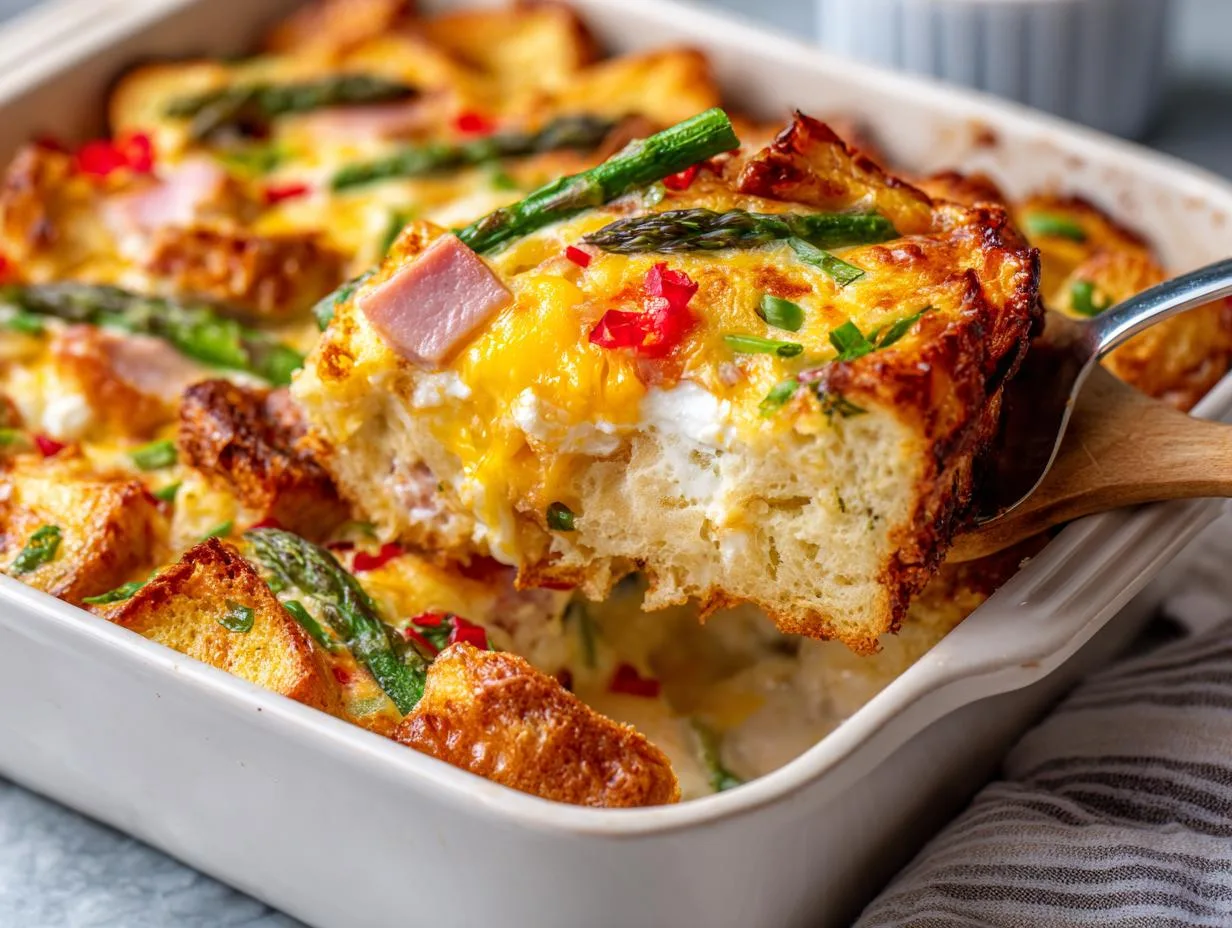 Dreamy Overnight Cheesy Asparagus Strata in 8 Hours