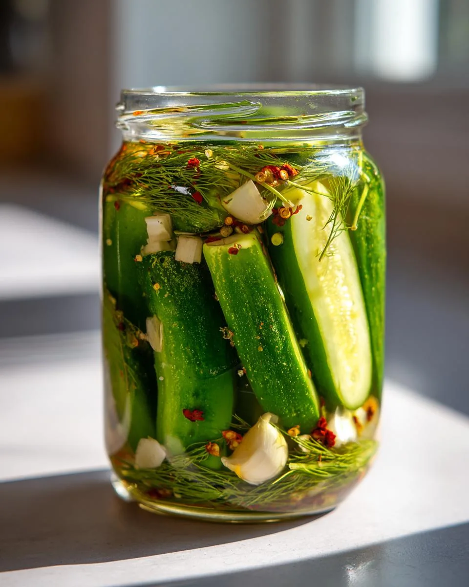 Spicy Refrigerator Pickles - detail 1