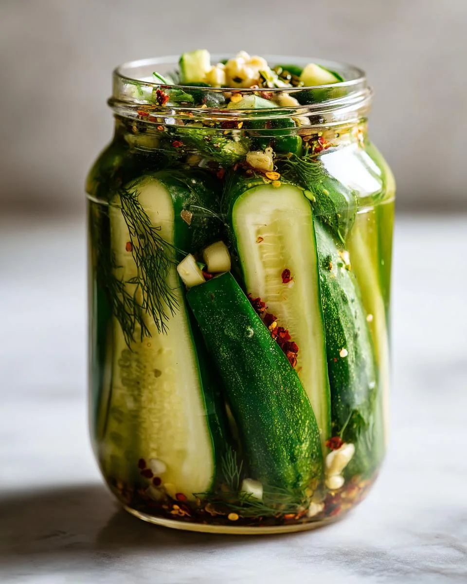 Spicy Refrigerator Pickles - detail 2