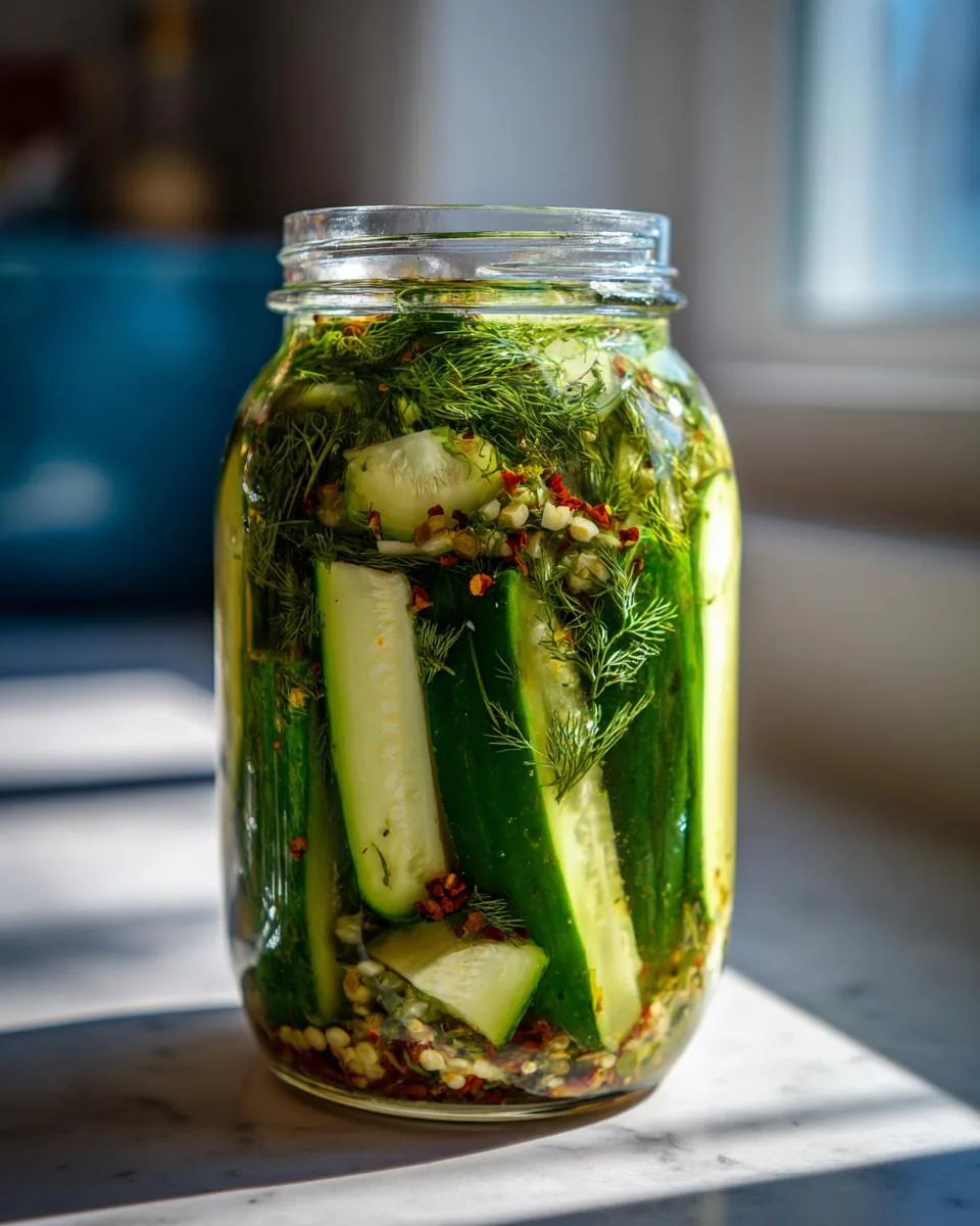 Spicy Refrigerator Pickles - detail 4