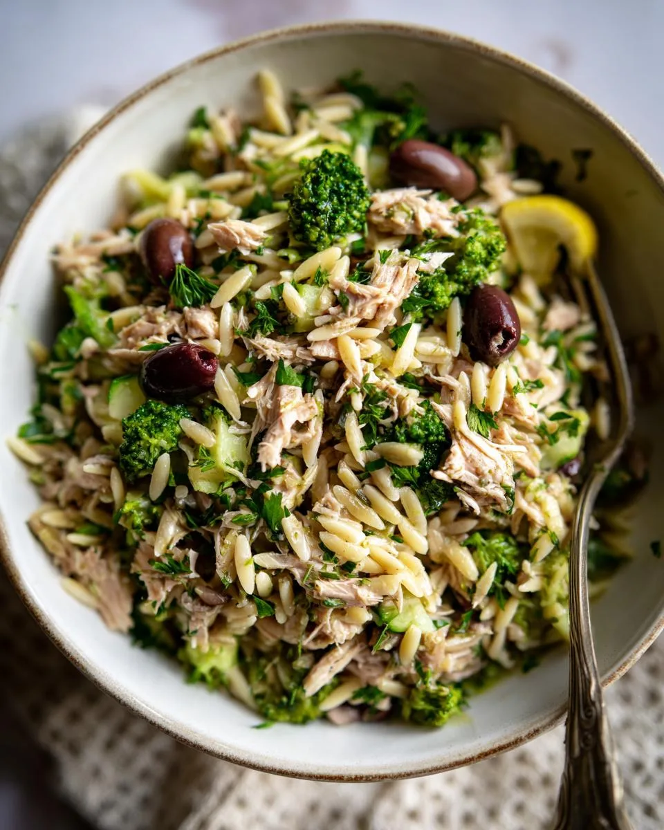 Tuna Broccoli Orzo Salad Bowl - detail 1
