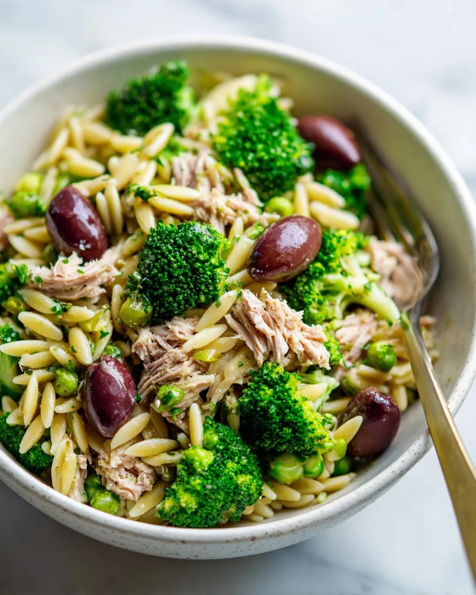 Tuna Broccoli Orzo Salad Bowl - detail 3